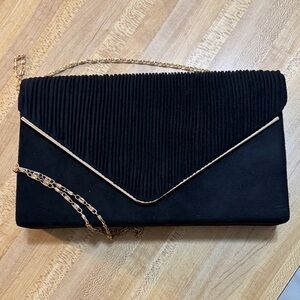 Chic Black Textured Clutch NEW